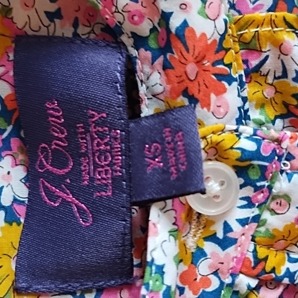 J Crew Liberty Fabric ruffled floral blouse size XS - Picture 4 of 4
